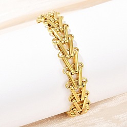 Золотой 304 женские браслеты-цепочки со звеньями из нержавеющей стали, треугольные, золотые, 7x1/2 дюйм (17.8x1.2 см)