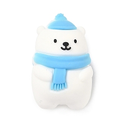 Медведь Силиконовые бусины, фокусные бусы, медведь, 32x20x19 мм, отверстие : 2 мм