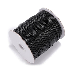 Черный Кожзаменитель шнуры, Аксессуары для ожерелья и браслета своими руками, чёрные, 0.8 мм, около 174.98 ярдов (160 м) / рулон