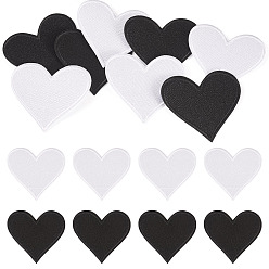 (52) Непрозрачная лаванда 8шт. 2цветные полиэстерные нашивки, пришиваемые утюгом, термоклей, аппликации из ткани, сердце, разноцветные, 66.5x71x1.5 мм, 4 шт / цвет