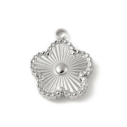 Нержавеющая Сталь Цвет 304 подвески из нержавеющей стали, цветочный шарм, анти-тускнение, цвет нержавеющей стали, 16x13x3 мм, отверстие : 1.6 мм