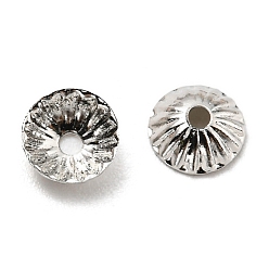 Platinum Rack Plating Brass Bead Cone, Long-Lasting Plated, Flower, Lead Free & Cadmium Free, Apetalous, Platinum, 4.5x1.5mm, Hole: 1mm