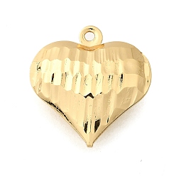 Настоящее золото 18K Латунные подвески, сердце, стойки покрытие, долговечный, без свинца и без кадмия, реальный 18 k позолоченный, 17x16.5x6.5 мм, отверстие : 1.2 мм