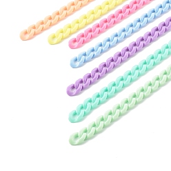 (52) Непрозрачная лаванда 7 пряди 7 цвета ручной работы непрозрачная акриловая цепочка для бордюров, витые цепочки, разноцветные, Коннекторы : 16x11x3 мм, 39.37 дюйм (1 м) / прядь, 7 нитей / SET
