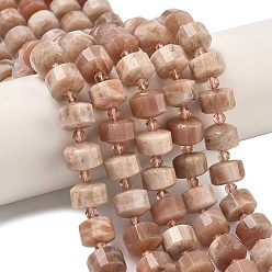 Солнечный Камень Натуральный Sunstone бисер пряди, граненые, диск, Heishi бусы, с бисером, 11~12x8~9 мм, отверстие : 0.7~0.8 мм, примерно 32~33шт/нить 15.16''~15.39''(38.5~39.1см)