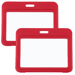 (123L) Белый крем непрозрачный блеск 2шт. акриловые держатели для именных карточек, прямоугольные, огнеупорный кирпич, 80x102x5.5 мм, отверстие : 5x15.5 мм