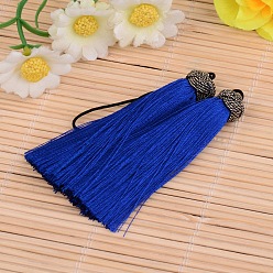 Blue Nylon Tassel Big Pendant Decorations, Blue, 60~65x10mm