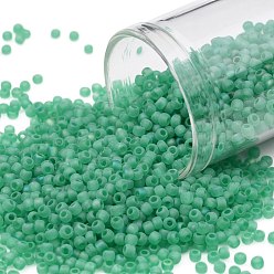(164BF) Transparent AB Frost Dark Peridot TOHO Round Seed Beads, Japanese Seed Beads, (164BF) Transparent AB Frost Dark Peridot, 11/0, 2.2mm, Hole: 0.8mm, about 5555pcs/50g