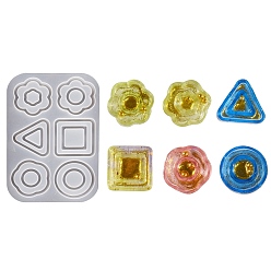 Цветок DIY силиконовые формы кулон, формы для литья смолы, белые, цветок, 92x138x9 мм, внутренний диаметр: 36.5~41x40~41 мм