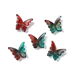 (123L) Белый крем непрозрачный блеск Стеклянные бусины, бабочка, два тона, огнеупорный кирпич, 12x13.5x3.5 мм, отверстие : 1.2 мм