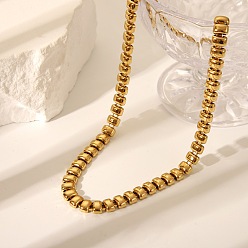 Настоящее золото 18K 304 колье из нержавеющей стали с прямоугольными звеньями, реальный 18 k позолоченный, 16.14 дюйм (41 см)