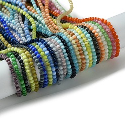 (52) Непрозрачная лаванда Кошачие глаза, круглые, разноцветные, 3 мм, отверстие : 0.5 мм, около 130 шт / нитка, 15.75'' (40 см)