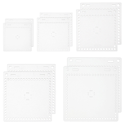 Clear 10Pcs 5 Styles Acrylic Board, for DIY Hand Woven Bag, Square, Clear, 2pcs/style