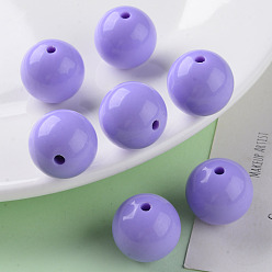 Medium Purple Opaque Acrylic Beads, Round, Medium Purple, 20x19mm, Hole: 3mm, about 111pcs/500g