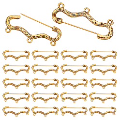 Античное Золото 30шт. фурнитура для броши из сплава, античное золото , 20.5x44.5x2 мм, отверстие : 1.8 мм