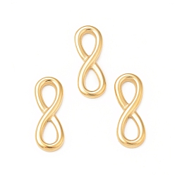 Real 18K Gold Plated 304 Stainless Steel Links Connectors, Infinity, Real 18K Gold Plated, 21.5x18x2mm, Hole: 6x3mm