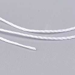 White Polyester Thread, for Custom Woven Jewelry Making, White, 0.2mm, about 1000m/roll