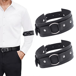 Noir 2 Bracelets en cordon imitation cuir pour hommes et femmes, avec des agrafes en alliage, noir, 19.49 pouce (49.5 cm)