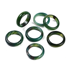 Темно-серый Кольца из окрашенного и нагретого натурального полосатого агата/полосатого агата для женщин, темно-серый, 5.5 мм, внутренний диаметр: 17~17.5 мм