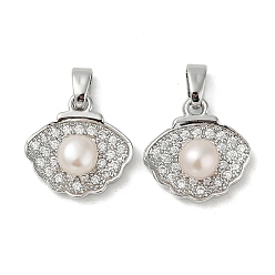 Платина Латунные микро проложить кубического циркония подвески, без кадмия, без никеля и без свинца, с оболочкой, Очарование глаз, платина, 14x14x6 мм, отверстие : 5 мм