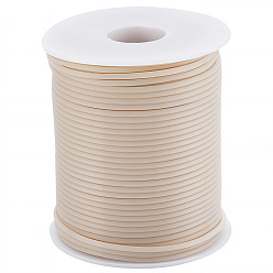 Светло-коричневый 1 рулон полой трубы ПВХ трубчатый синтетический резиновый шнур, обернутый вокруг белой пластиковой катушке, загар, 2 мм, отверстие : 1 мм, около 54.68 ярдов (50 м) / рулон