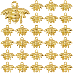 Золотой 50 шт. Подвески из сплава в тибетском стиле, прелести пчел, золотые, 16x21x2.5 мм, отверстие : 2 мм