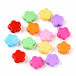 (52) Непрозрачная лаванда Непрозрачные акриловые бусины, окрашенные, цветок, разноцветные, 9.5x9.5x4.5 мм, отверстие : 1.8 мм, Около 2080 шт / 500 г