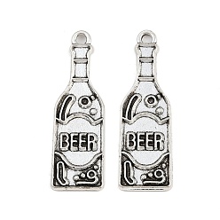 Античное Серебро Сплавочные подвески тибетского стиля, бутылка пива, античное серебро, 34.5x10.5x1.5 мм, отверстие : 1.6 мм, Около 581 шт / 1000 г