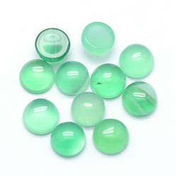 Green Onyx Agate Natural Dyed & Heated Green Onyx Agate Cabochons, Half Round, 6x3~3.5mm