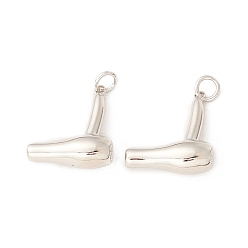Платина Латунные подвески, с прыжковых колец, без кадмия и без свинца, долговечный, фен, платина, 18x17x6.5 мм, отверстие : 3 мм