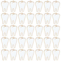 Golden 60Pcs Alloy Enamel Pendants, Teeth, Golden, 21x13.5x1.5mm, Hole: 1.2mm