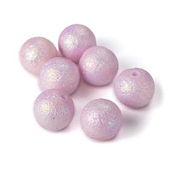 Plum Opaque Frosted Acrylic Beads, Round, Plum, 16mm, Hole: 2.2mm
