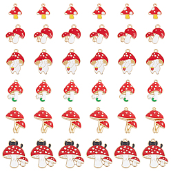 (52) Непрозрачная лаванда 36шт 6 стили осенняя тема подвески из сплава с эмалью, гриб, разноцветные, 15~29.5x13~26x1.5 мм, отверстие : 1.5~2.5 мм, 6 шт / стиль