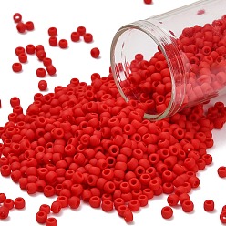 (45AF) Opaque Frost Cherry Тохо 8/0 круглые бусины, японский бисер, (45 af) непрозрачная морозная вишня, 3 мм, отверстие : 1 мм, Около 1110 шт / 50 г