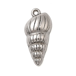 Shell Shape 304 подвески из нержавеющей стали, обереги от морских организмов, цвет нержавеющей стали, формы раковины, 22x10x4 мм, отверстие : 1.4 мм