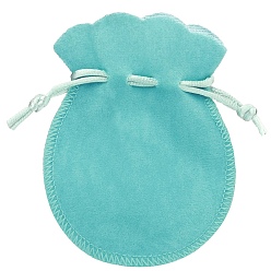 Бирюза Бархатные мешочки на шнурках, конфеты подарочные пакеты, Рождественская вечеринка, свадебные сувениры сумки, бирюзовые, 9x7 см, 10 шт / комплект