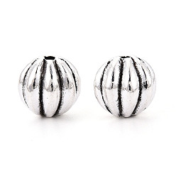 Античное Серебро Сплавочные овальные бусины тибетского стиля , фонарь, античное серебро, 9.5x9.5 мм, отверстие : 1.4 мм, Около 500 шт / 1000 г