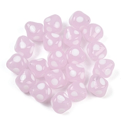 Pink Бусины лэмпворк , биконус с горошком, розовые, 12.5~13x11 мм, отверстие : 1.8 мм