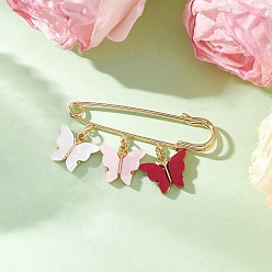 (123L) Белый крем непрозрачный блеск Бабочка сплав акриловые подвески броши, латунные булавки для женских килтов, огнеупорный кирпич, 30x50.5x4.5 мм, Бабочка: 13.5x16.5x3.5 mm