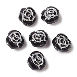 Темно-синий  Шифер Прозрачные бусины лэмпворк, роза, темный сланец синий, 13x8 мм, отверстие : 1 мм, Около 65~75 шт / 100 г