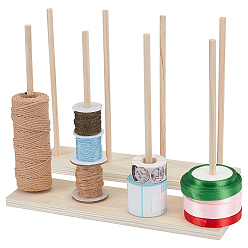 Цвет Древесины 4 катушки с деревянным держателем ниток, стойка для ниток, для вышивки квилтинговыми и швейными нитками и нитками для бисера, деревесиные, 36x9.9x29 см