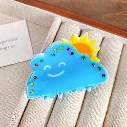 Озёрно--синий Акриловые заколки для волос на когтях, для женщин девушек, облако с выражением, Плут синий, 55 мм