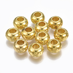 Golden CCB Plastic Beads, Large Hole Beads, Rondelle with Triangle, Golden, 9.5x6mm, Hole: 4mm, about 1600pcs/500g