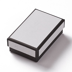 White Cardboard Jewelry Boxes, with Sponge Inside, for Jewelry Gift Packaging, Rectangle, White, 7.9x5.1x2.65cm