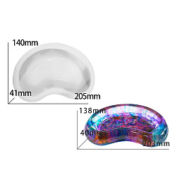 Pea Лоток для хранения своими руками, силиконовая форма, формы для литья смолы, для уф-смолы, изготовление изделий из эпоксидной смолы, белые, горох, 205x140x41 мм