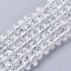 Andere Quarz Natürliche Topas Kristallperlenstränge, facettiert, Würfel, 4~4.5x4.5~5x4.5~5 mm, Bohrung: 0.7 mm, ca. 86 Stk. / Strang, 15.16 Zoll (38.5 cm)