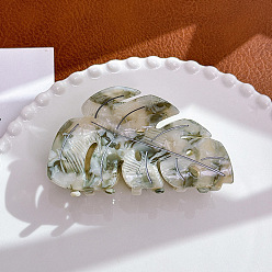 Темный Морско-зеленый Заколки для волос в форме листа из ацетата целлюлозы, аксессуары для волос для женщин и девушек, темно-зеленый, 93x59x56 мм