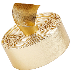 Золотистый 5 m плоский шнур из искусственной кожи, для декора подушек, золотые, 30x1 мм, около 5.47 ярдов (5 м) / рулон