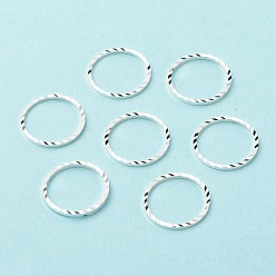 Посеребрённый Латунные соединительные колечки, долговечный, без кадмия и без свинца, круглые кольца, 925 серебро покрытием, 14x1 мм, внутренний диаметр: 12 мм