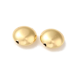 Настоящее золото 18K Стойки обшивки латунные бусины, долговечный, без свинца и без кадмия, плоско-круглые, реальный 18 k позолоченный, 13x5.5 мм, отверстие : 1.8 мм